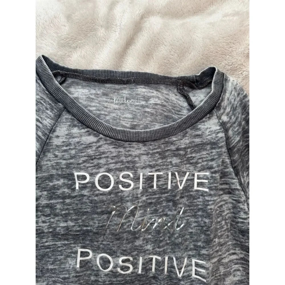 Miken Flow burnout XL Gray Burnout Sweatshirt  Print Crew Neck  Positive Theme - Picture 7 of 12